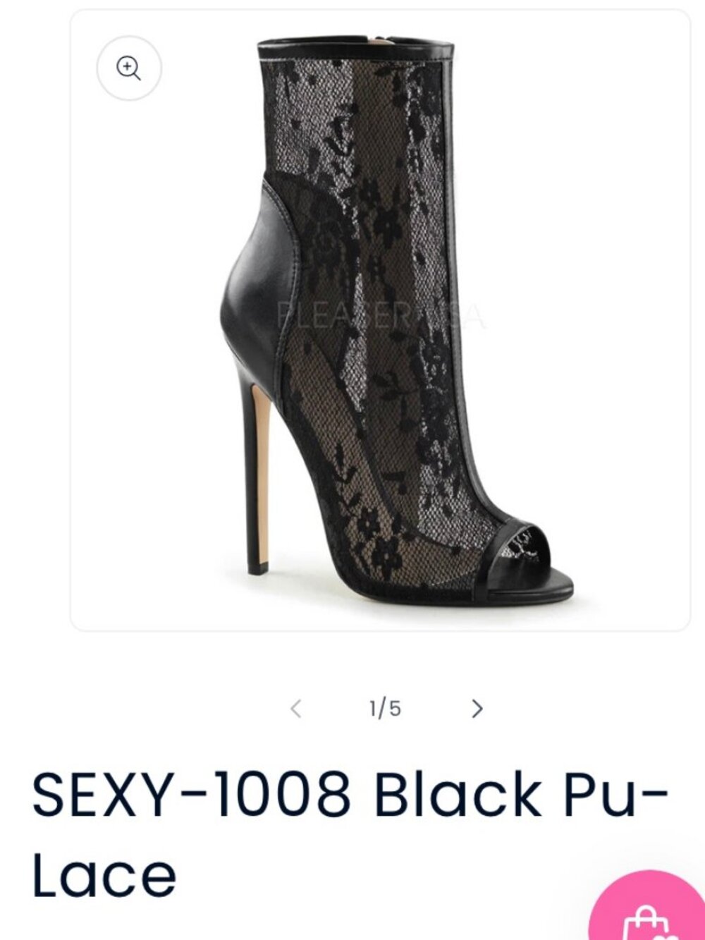 FABULICIOUS Women's 13 Open Toe Ankle Bootie Lace Overlay Mesh 5" Heel Sexy 1008